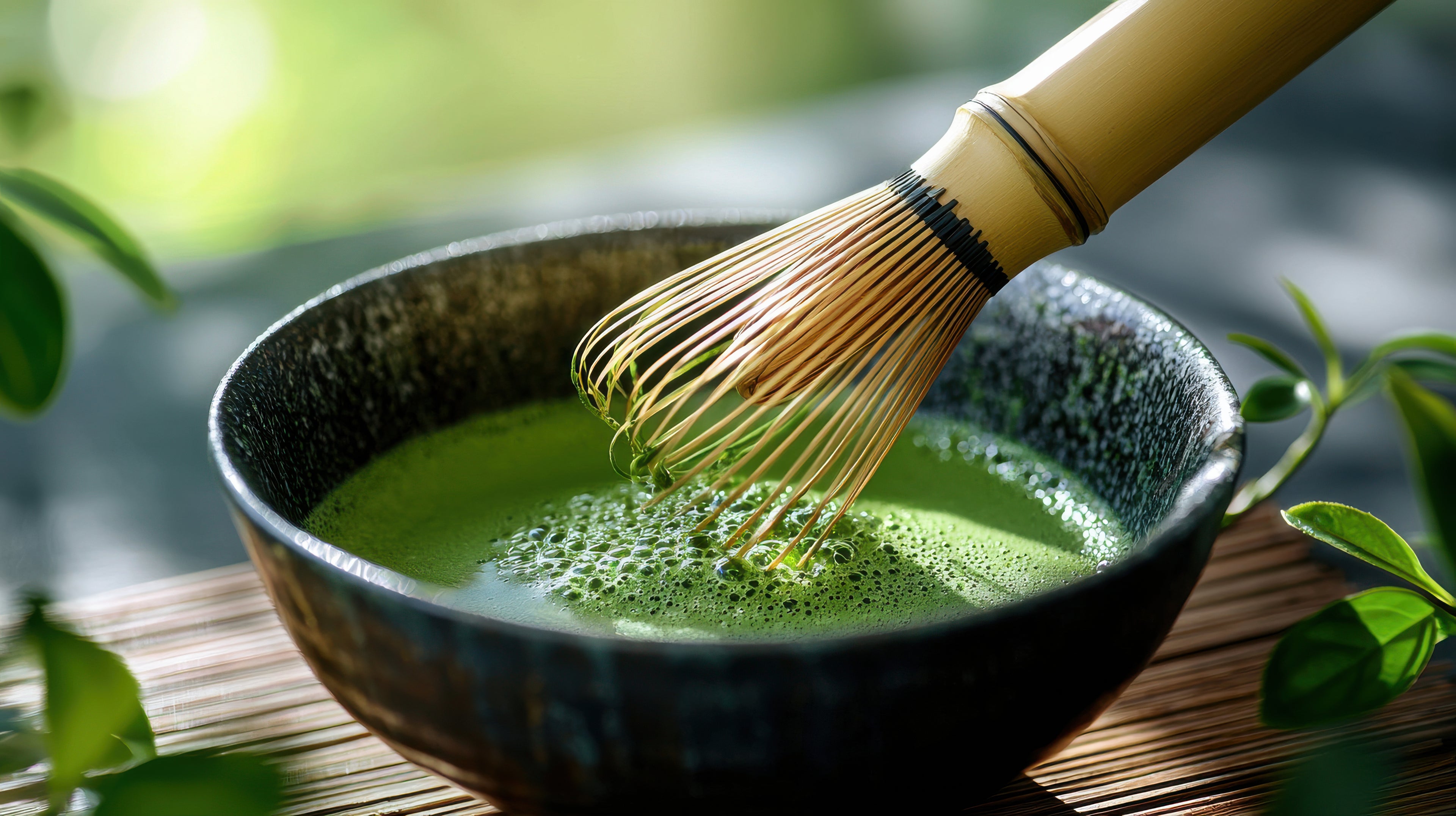 Itoh Kyuemon Uji Cha, Hamada tea Premium Matcha, Luxury Matcha, Matcha bowl with bamboo wisk. UZUKI 